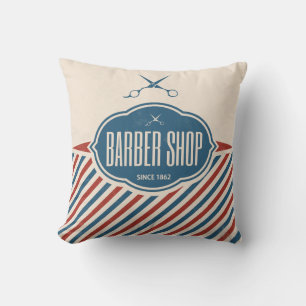 Barber Shop Retro Label Designer Accent Pillows
