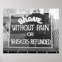 Barber Shop Sign, 1942. Vintage Photo