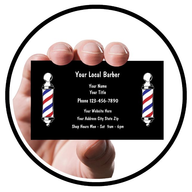 Barber Shop Simple Business Cards (Creator Uploaded)