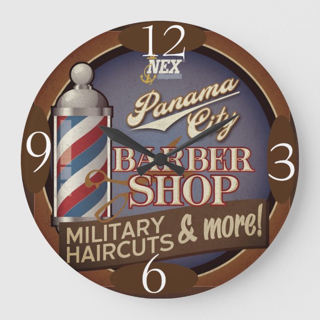 Barber Shop Time on a Large Clock (Front)