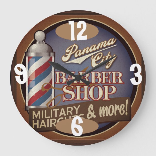 Barber Shop Time on a Large Clock (Front)
