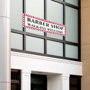 Barber Shop Walk Ins Welcome Business Advert  Banner