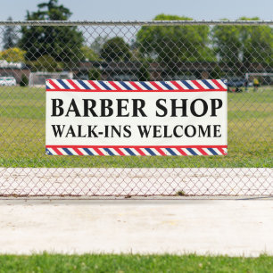 Barber Shop Walk Ins Welcome Business Advert  Banner