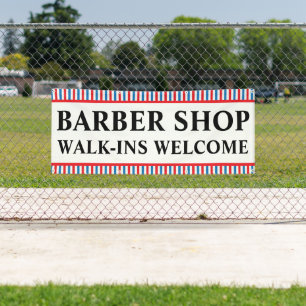 Barber Shop Walk Ins Welcome Business Advert  Banner