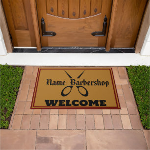 Barber Shop Welcome Barbershop Hair Style DIY NAME Doormat