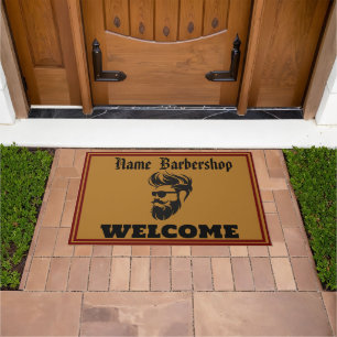 Barber Shop Welcome Barbershop Hair Style DIY NAME Doormat