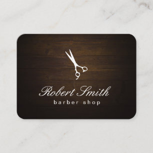 Barber Shop Wood Background Vignette Business Card