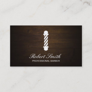 Barber Shop Wood Barber Pole Business Card