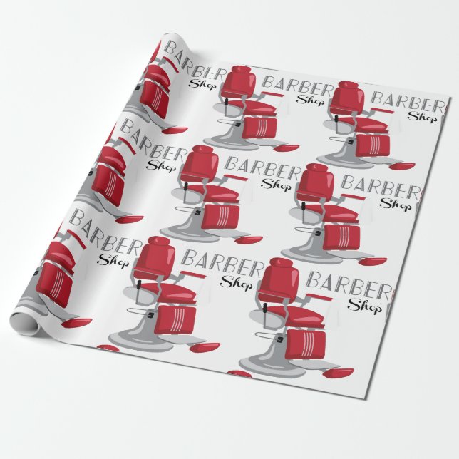 Barber Shop Wrapping Paper (Unrolled)