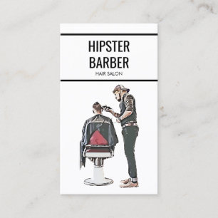 Barber Sketch Custom Photo Business Card