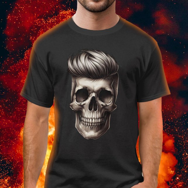 Barber Skull Fashion Man Hair style Barber Shop T-Shirt (Creator Uploaded)