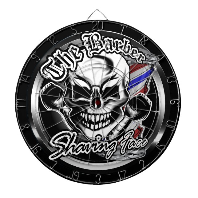 Barber Skull: Shaving Face Dartboard (Front)