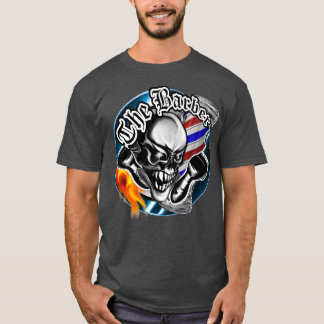 Barber Skull with Flaming Razor 1 T-Shirt