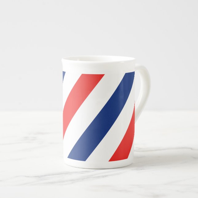 Barber Stripes Bone China Mug (Front Right)
