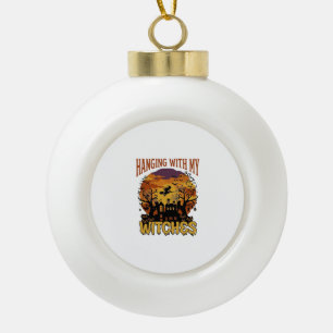 Barber Tattoo Biker Hybrid Cat Barber Tattoo Biker Ceramic Ball Christmas Ornament
