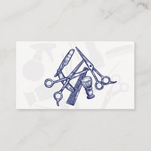 Barber Tools Blue Tint Appointment Card