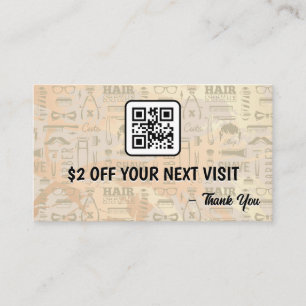 Barber Tools Pattern   Discount QR Code Business Card