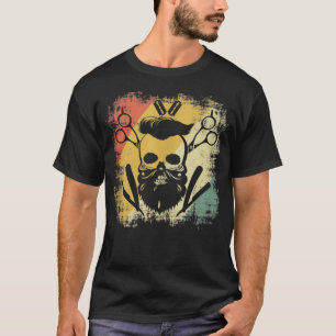 Barber Tools Skull Hairstylist Trim Beard T-Shirt