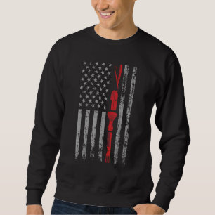 Barber US Flag Vintage Hairdresser Barbershop Bar Sweatshirt