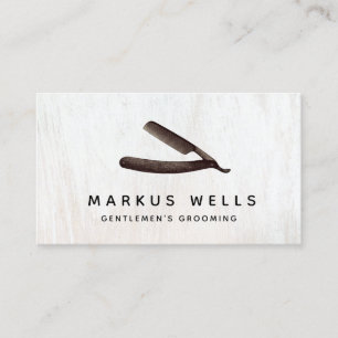 Barber Vintage Straight Razor Barbershop Business Business Card