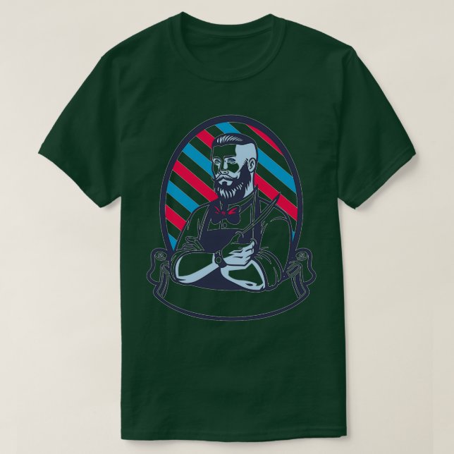 Barber with an amazing mirror T-Shirt (Design Front)