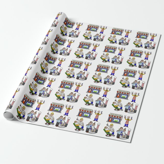 Barber Wrapping Paper (Unrolled)