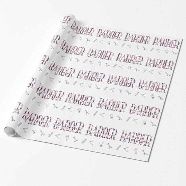 Barber Wrapping Paper (Unrolled)