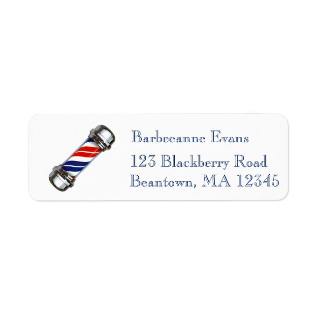 Barberpole 2 return address label (Front)