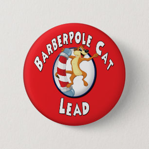 Barberpole Cat Badge -- Lead
