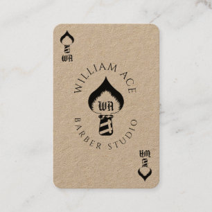 Barbers ace card style black and kraft