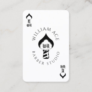 Barbers ace card style black and white