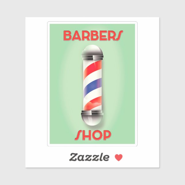Barbers Shop Vintage Pole Sign (Sheet)