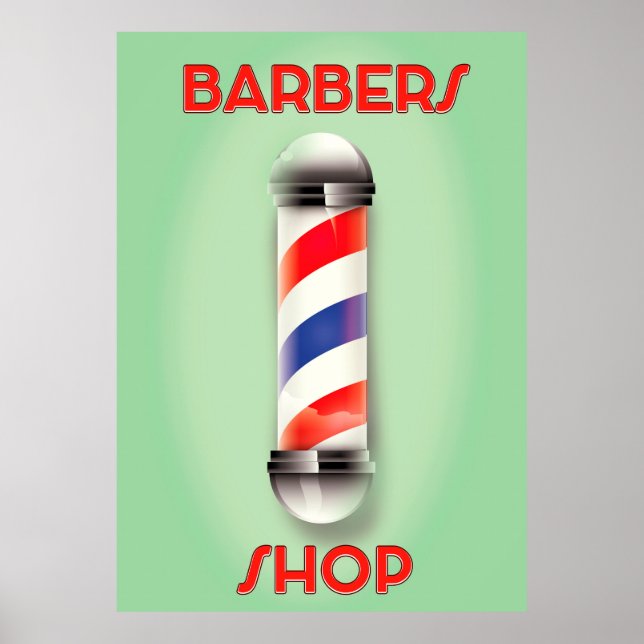 Barbers Shop Vintage Pole Sign (Front)