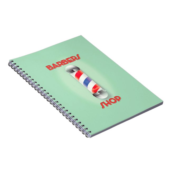 Barbers Shop Vintage Pole Sign Notebook (Right Side)