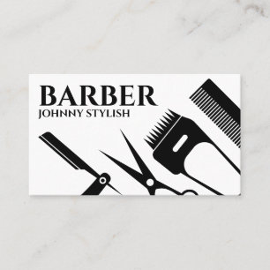 Barbers tools shapes  business card