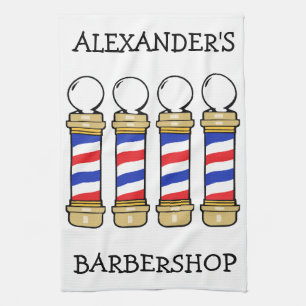 Barbershop Barber Poles Bar Towel Personalise