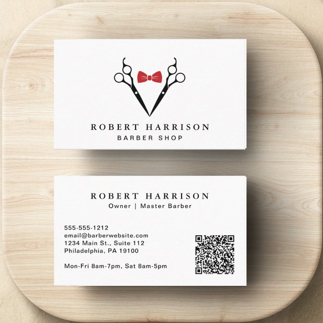 Barbershop Barber QR Code Business Card (Creator Uploaded)