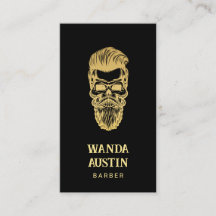 Barbershop Barber Skull Hair Salon black And Gold 