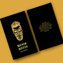 Barbershop Barber Skull Hair Salon black And Gold