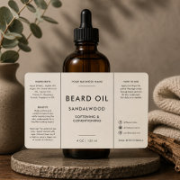 Barbershop Beard Oil 4oz Dropper Bottle Label