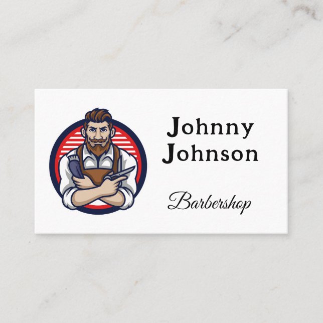 Barbershop Business Card (Front)