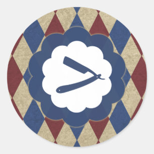 barbershop diamonds classic round sticker