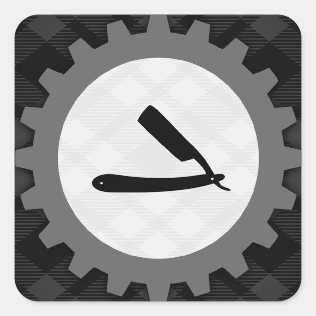 barbershop gear square sticker (Front)