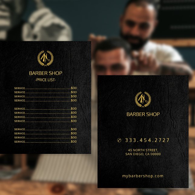 Barbershop gold black price list service menu (Creator Uploaded)