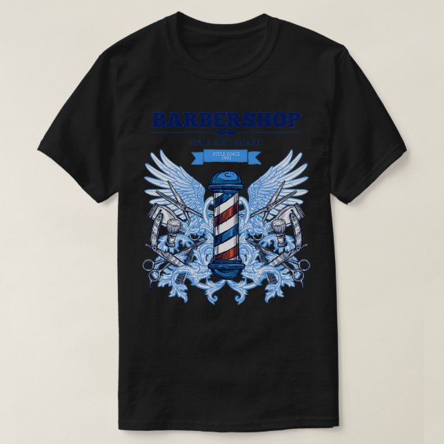 Barbershop Hair and Beard T-Shirt (Design Front)