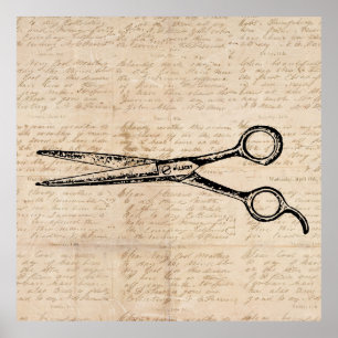 Barbershop Hair Cutting Shears Barber Scissors Poster