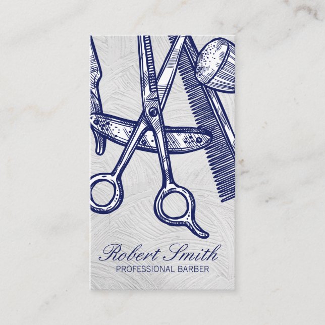 Barbershop | Hair Stylist Tools Shears Business Card (Front)