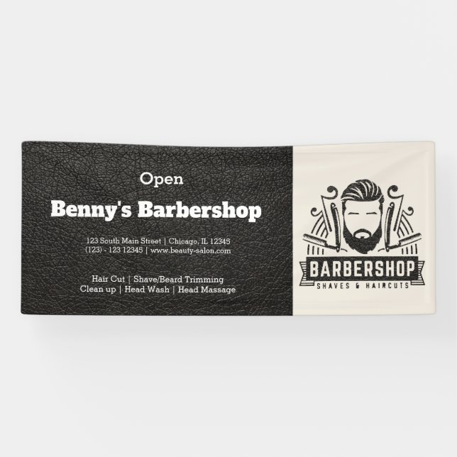 Barbershop leather look banner (Horizontal)