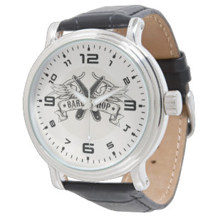 Barbershop leather look watch