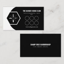 Barbershop Loyalty Punch Card Business Card